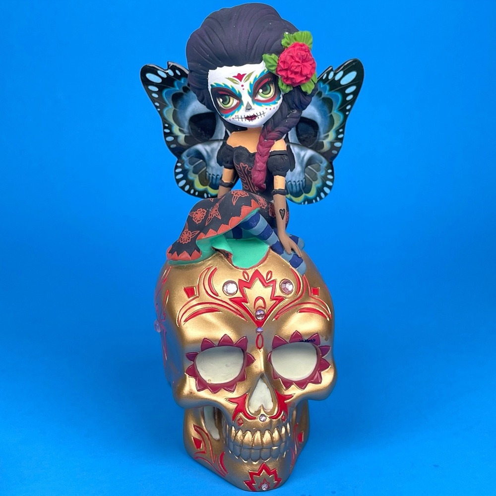 Jasmine Becket-Griffith Spirit of the Elegant Poise Gold Fairy Sugar Skull Glows